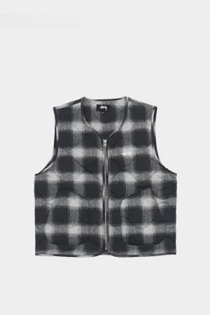 PLAID NYLON LINER VEST