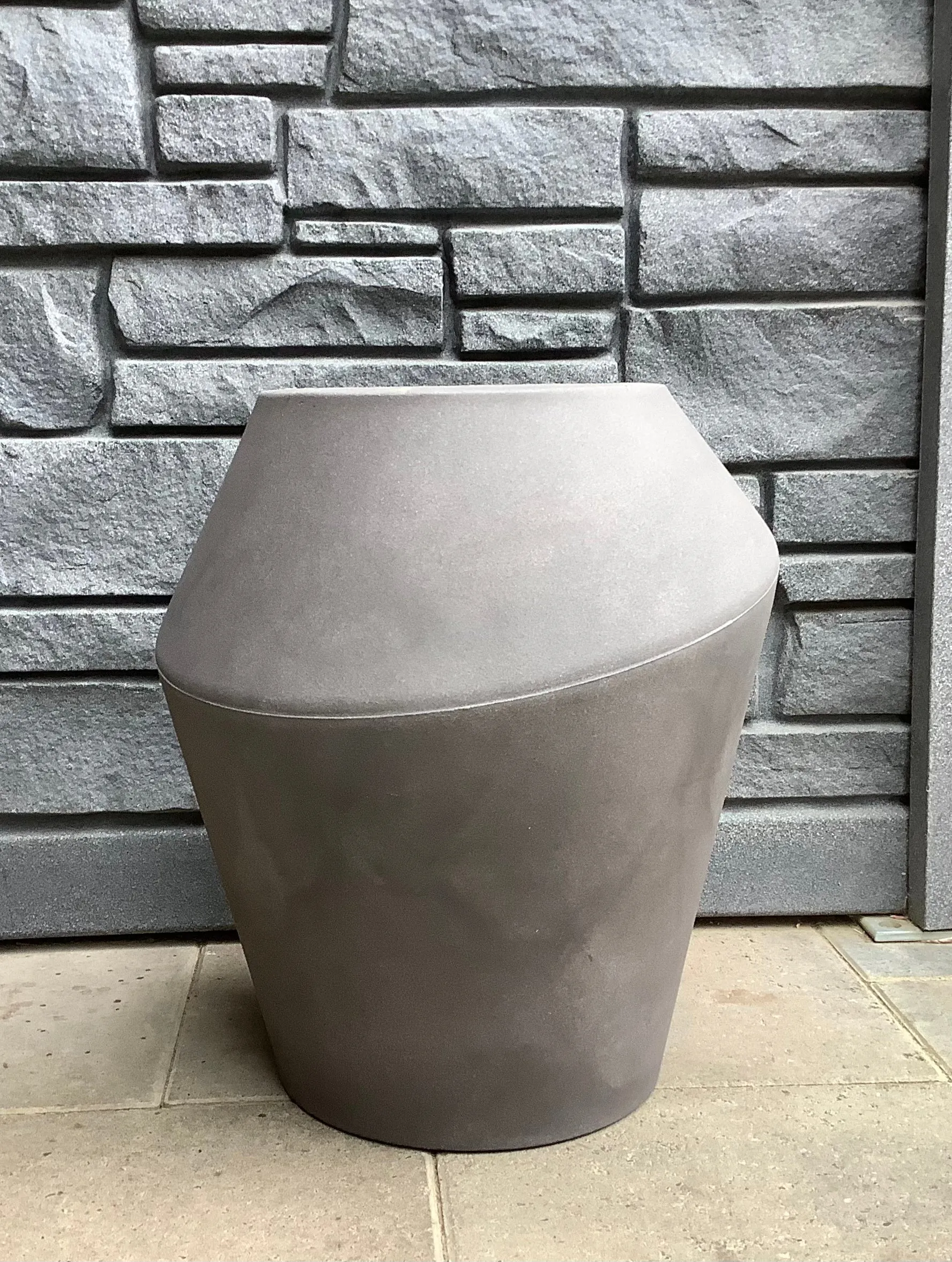 17" Top Pot Tall Planter, Reversible - Black Slate