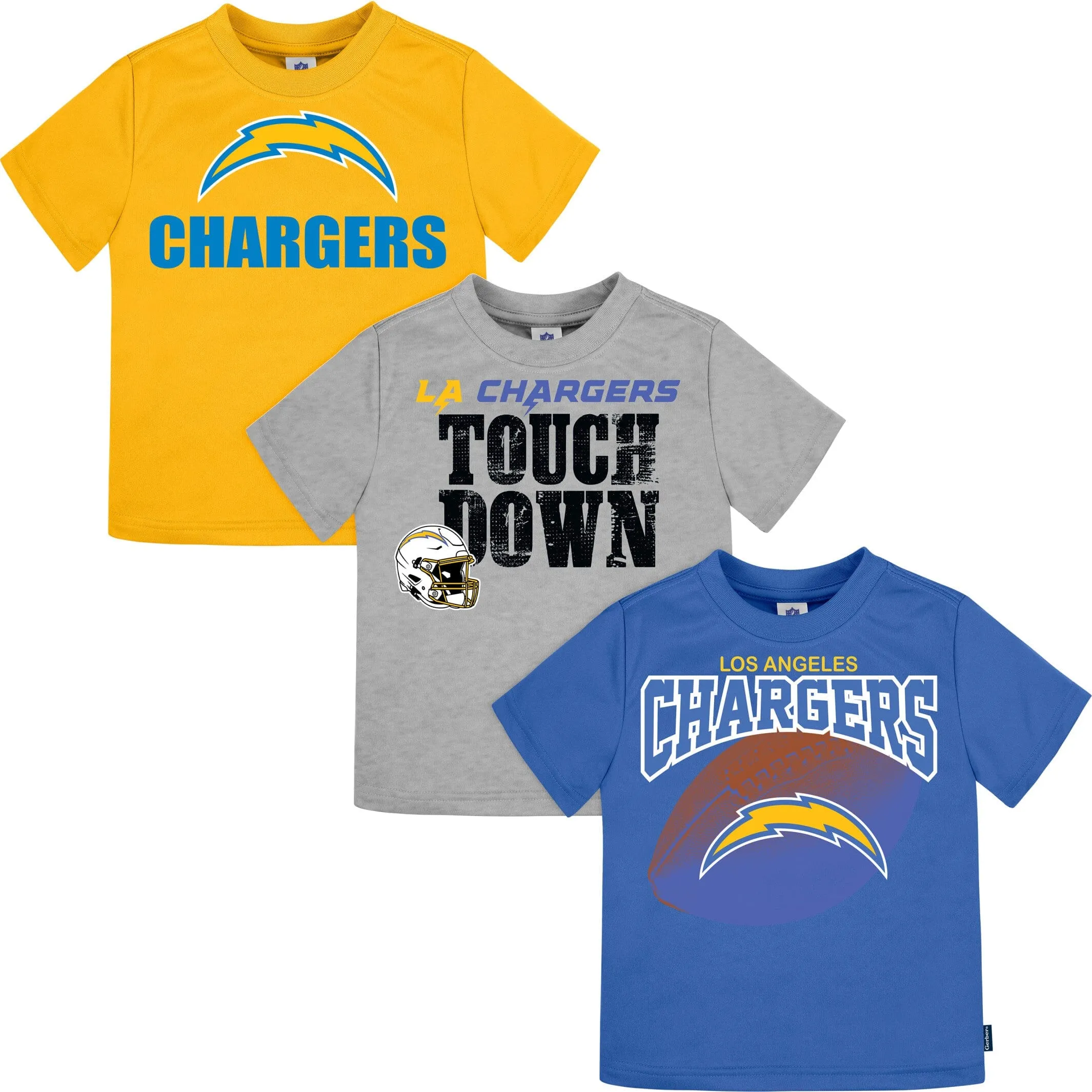 3-Pack Infant & Toddler Boys Chargers Short Sleeve Tees