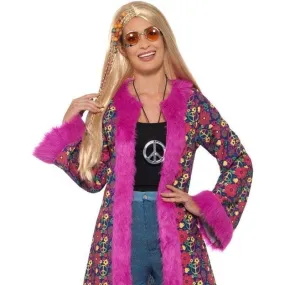 60s Psychedelic Hippie Coat Adult Pink