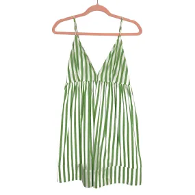 Abercrombie & Fitch Green/White Striped Babydoll Dress- Size S