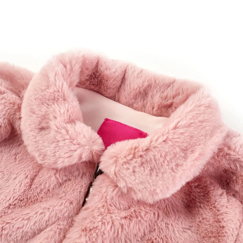 Adorable Kids' Pink Faux Fur Coat - Warm & Stylish for Ages 3-4 | Size 104