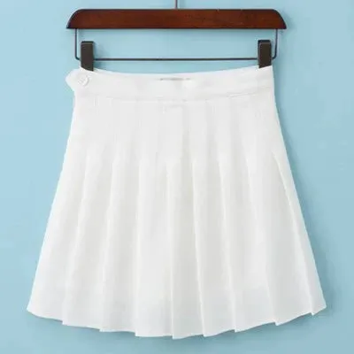 Aesthetic Womens Pastel Colors Pleated Tennis Skirt