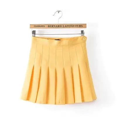 Aesthetic Womens Pastel Colors Pleated Tennis Skirt