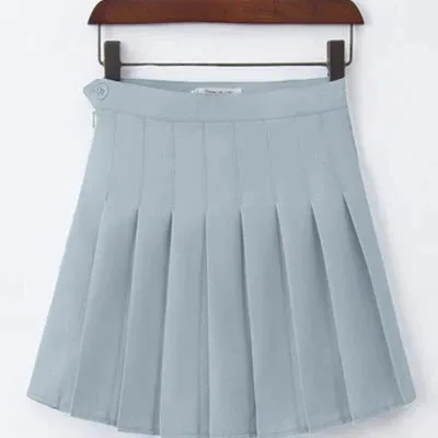 Aesthetic Womens Pastel Colors Pleated Tennis Skirt