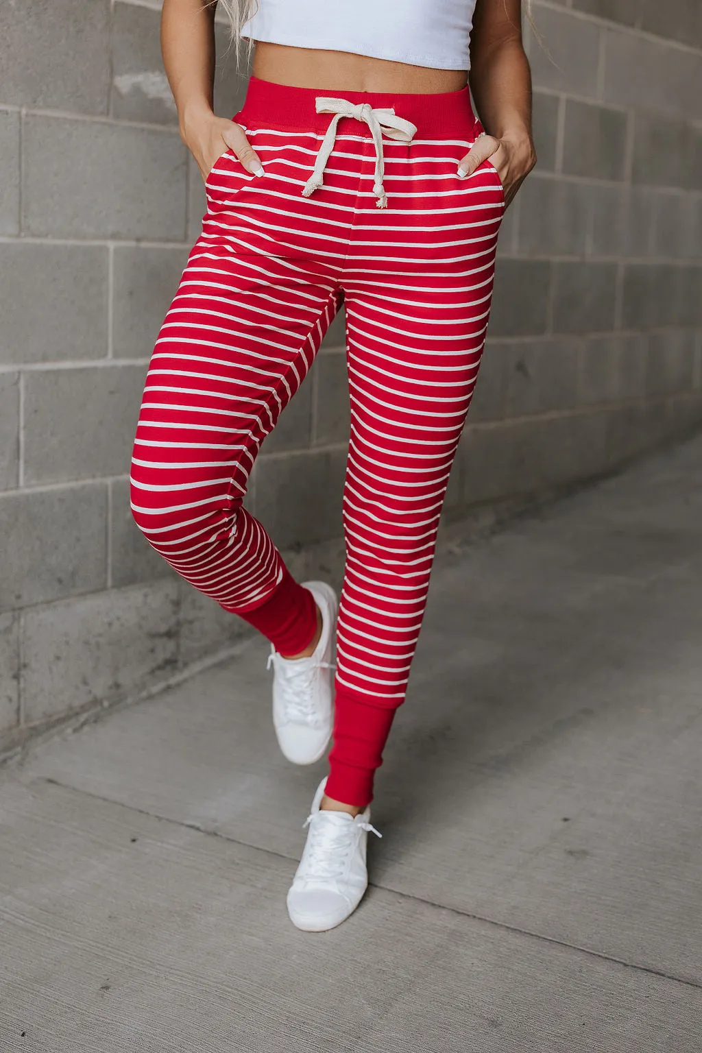 Ampersand Joggers (Peppermint Stripe)