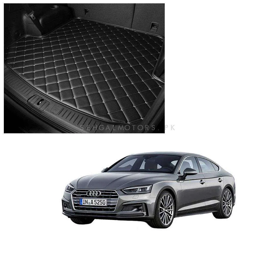 Audi A5 7D Trunk Mat Mix Thread Black - Model 2017-2018 - Cargo Boot Liner Diggi Protection Tray Cover