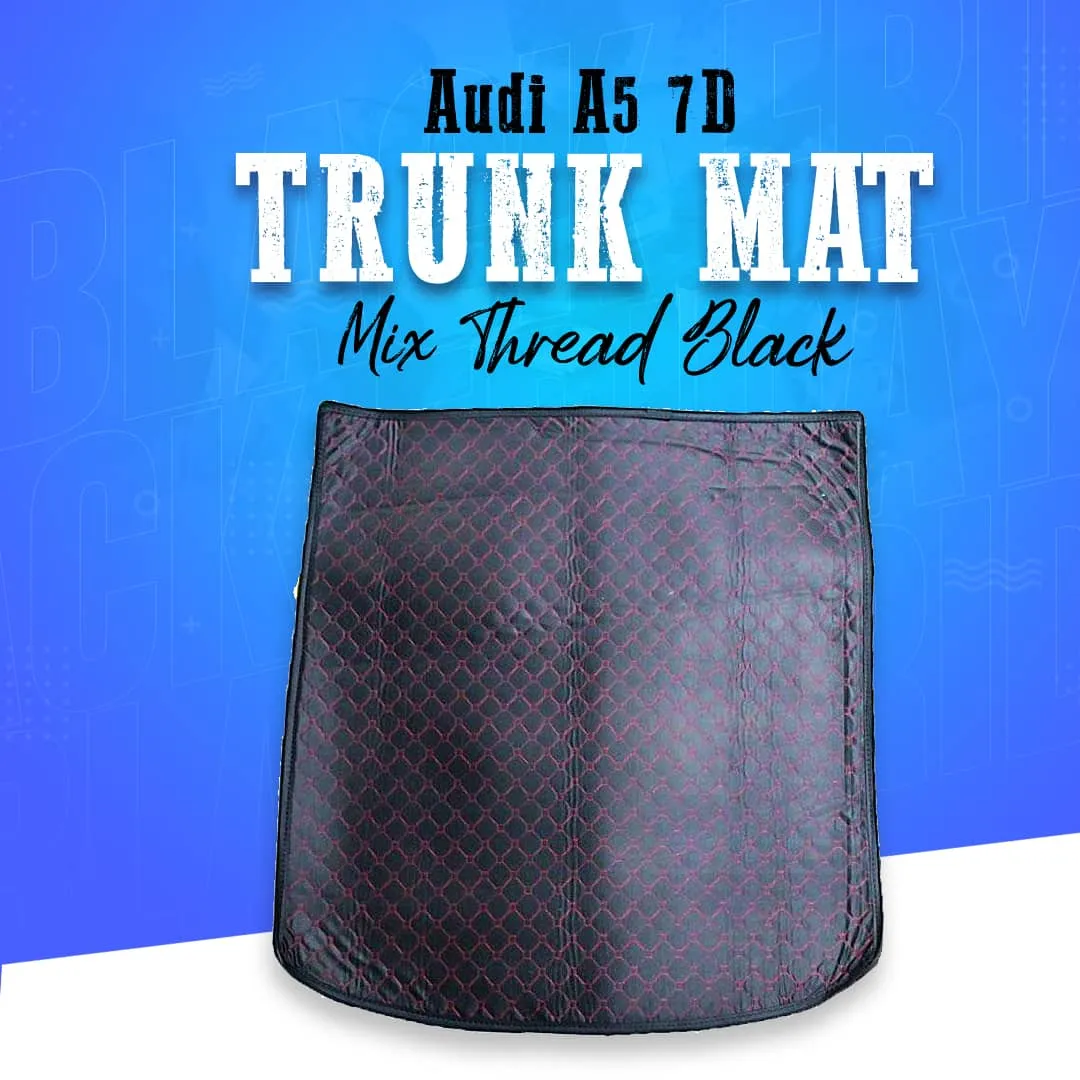 Audi A5 7D Trunk Mat Mix Thread Black - Model 2017-2018 - Cargo Boot Liner Diggi Protection Tray Cover