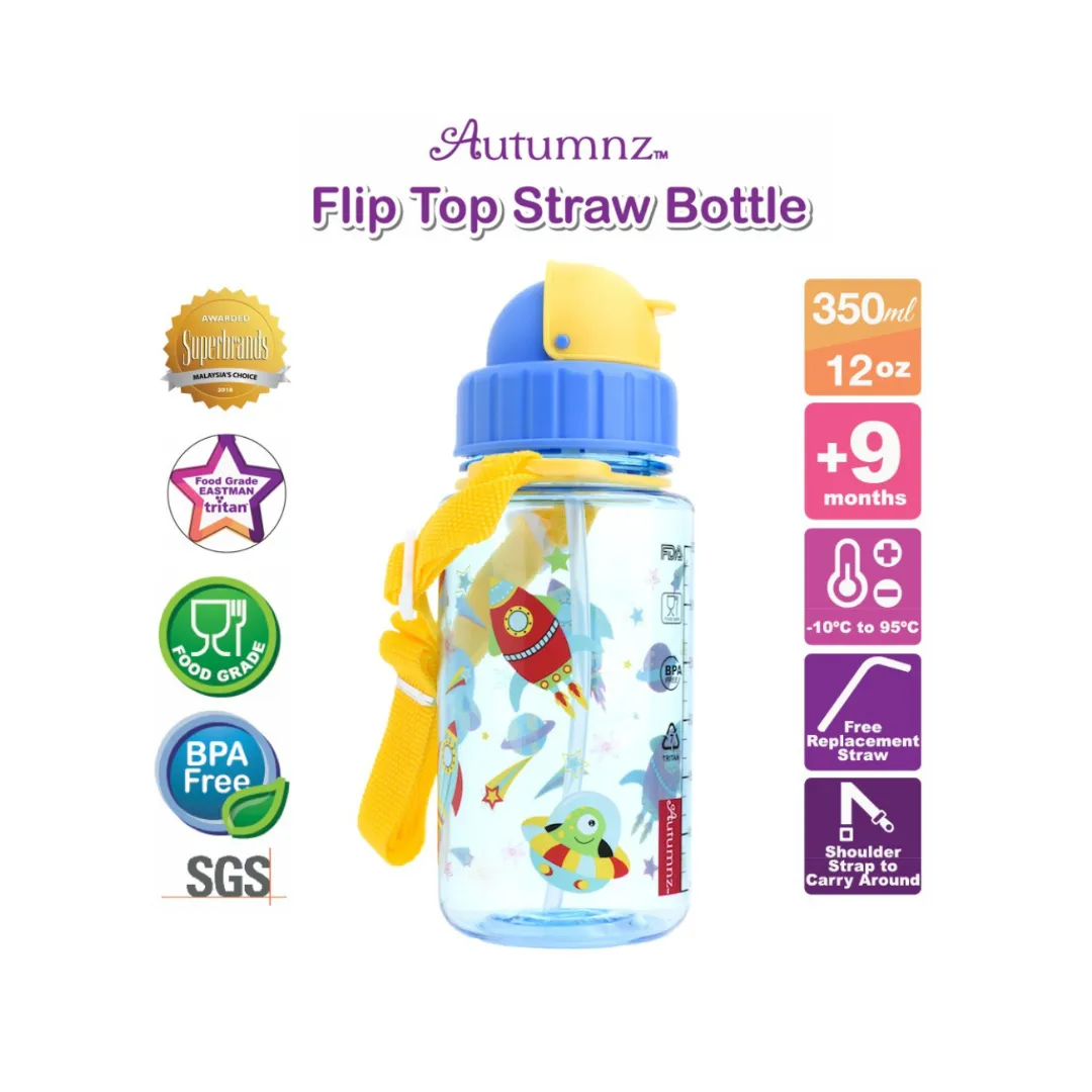 Autumnz Flip Top Straw Bottle 350ml