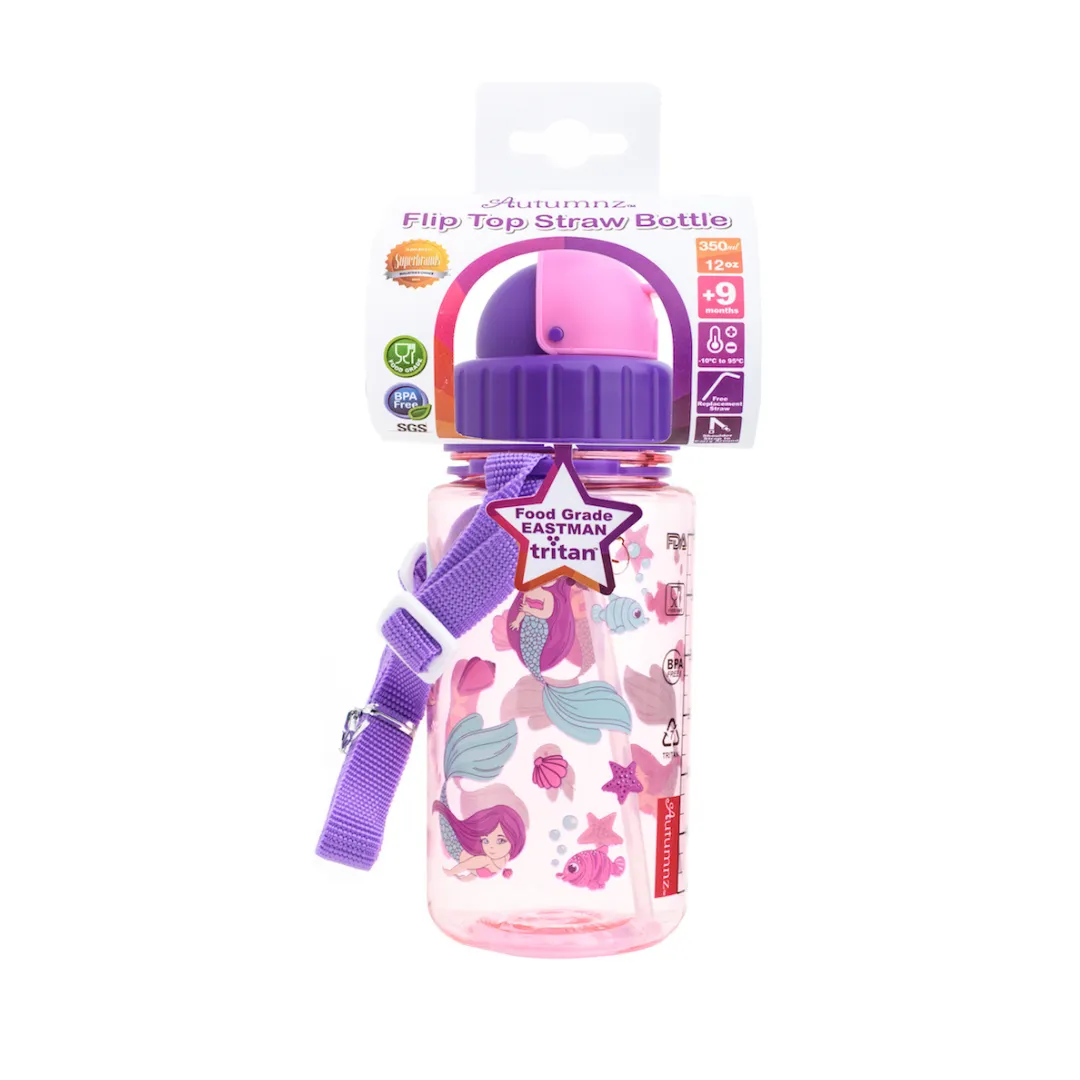 Autumnz Flip Top Straw Bottle 350ml