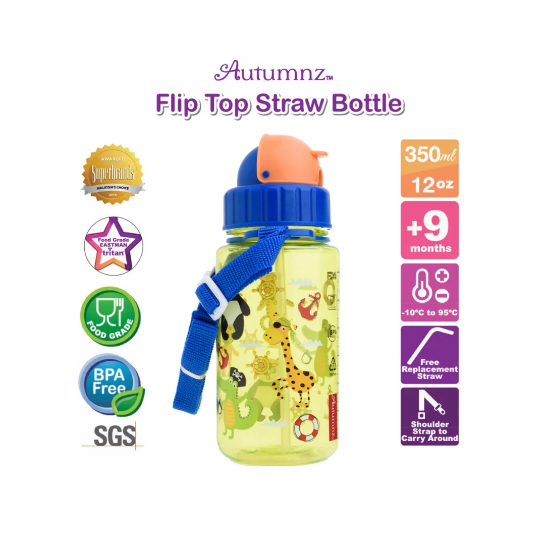 Autumnz Flip Top Straw Bottle 350ml