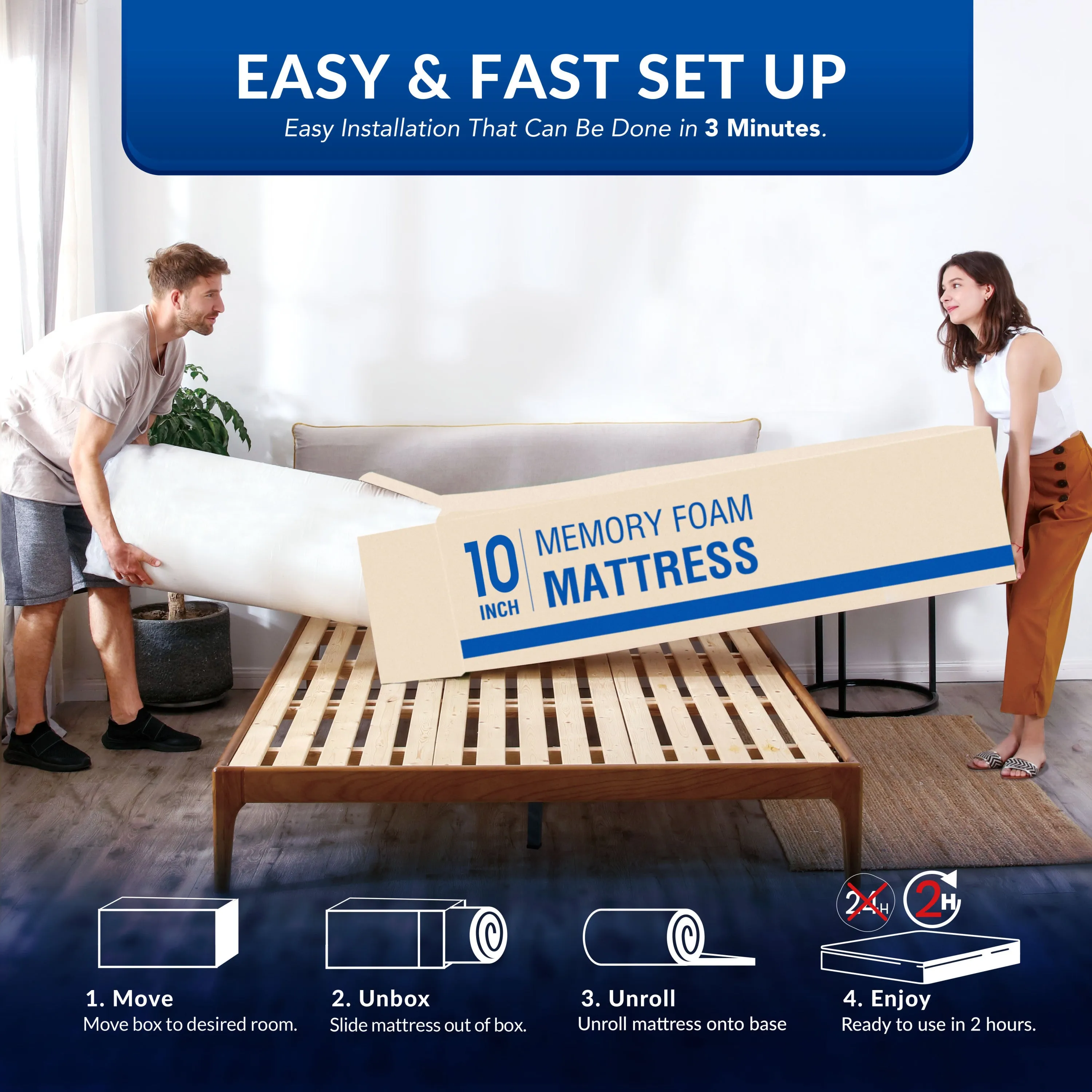 Aya Gel Memory Foam 12" Mattress - King