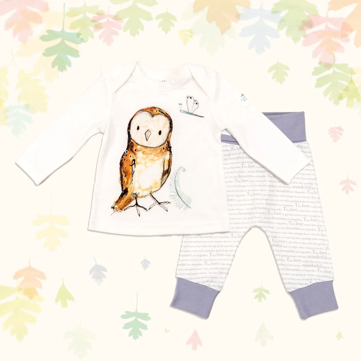 Baby gift bundle - Olive Owl Top and Bottoms