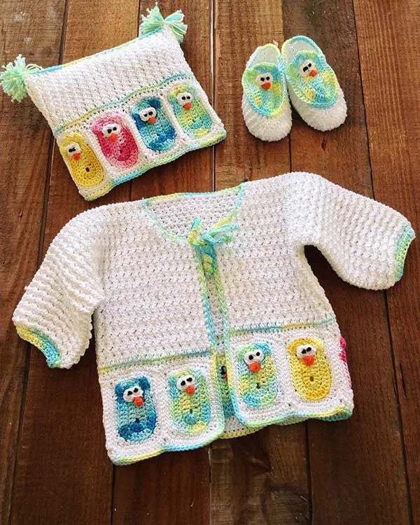 Baby Owl Layette Crochet Pattern