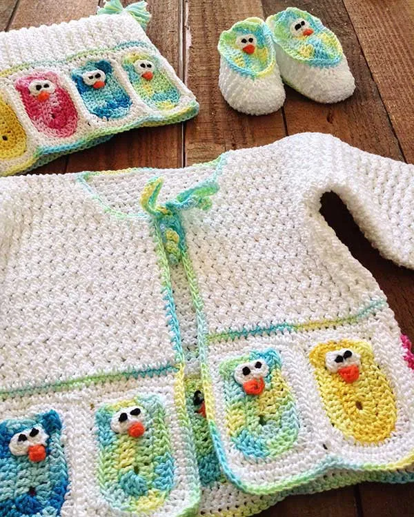 Baby Owl Layette Crochet Pattern