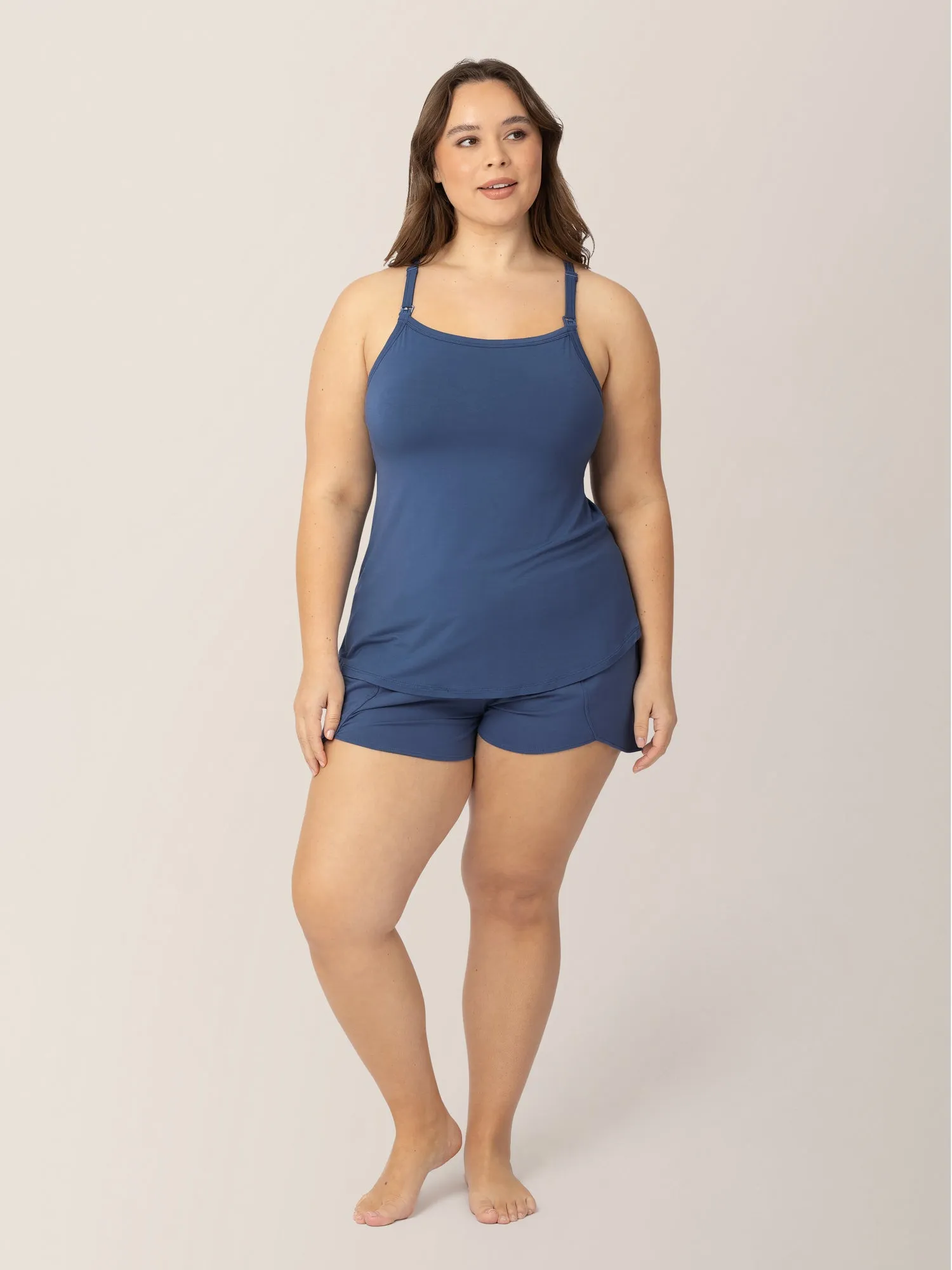 Bamboo Lounge Around Nursing Tank | Slate Blue