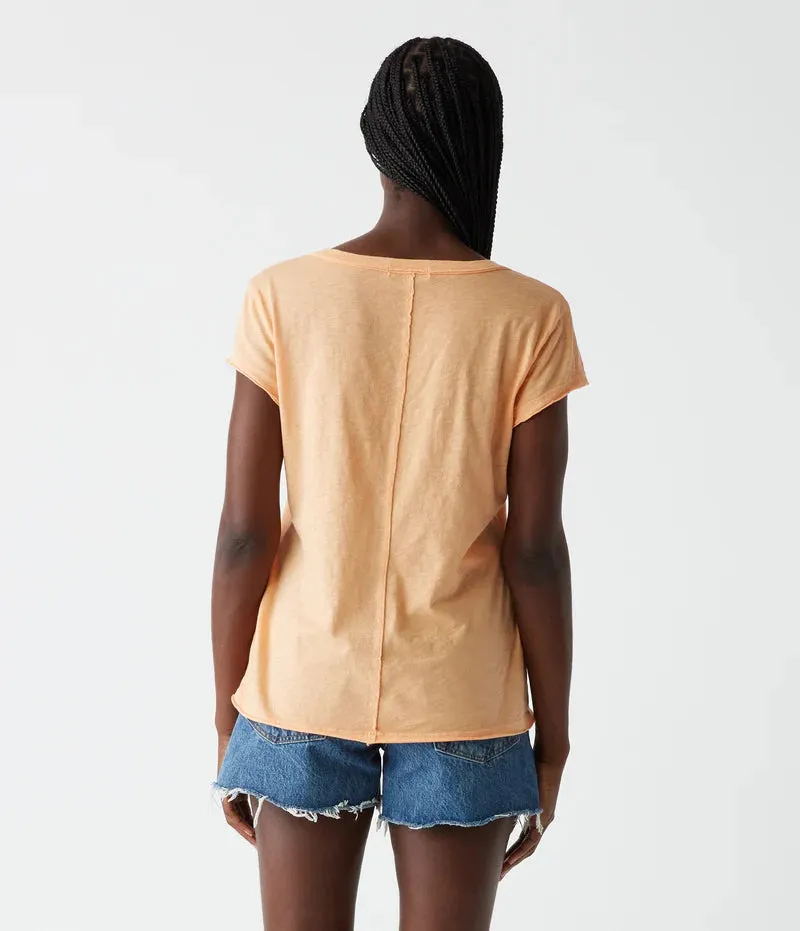 Baxter V-Neck Tee in Tangerine