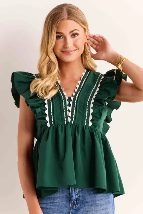 Betsy Top- Hunter Green