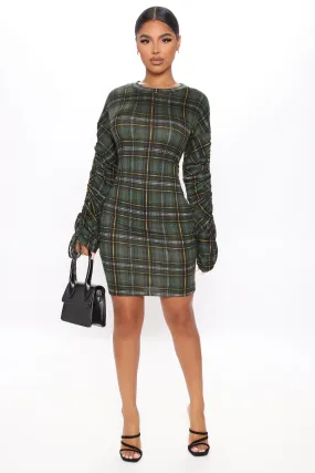 Beverly Plaid Mini Dress - Green/combo