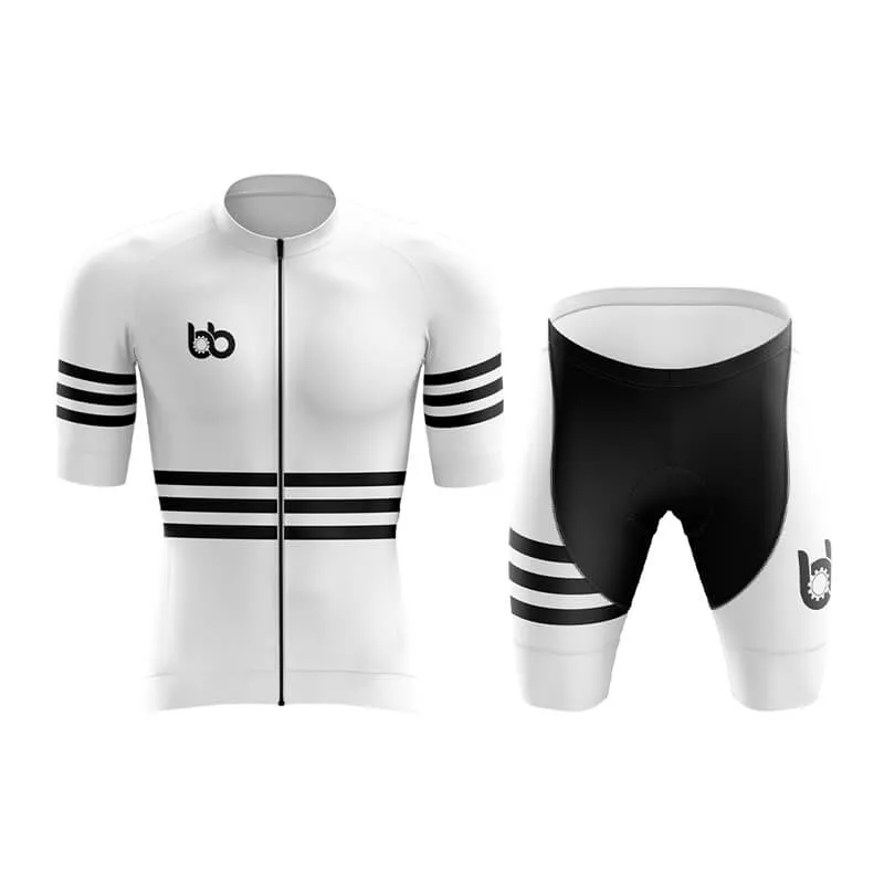 Bicycle Booth Stripes (White) Aero Cycling Kit