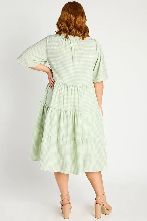 Birdie Gingham Green Dress