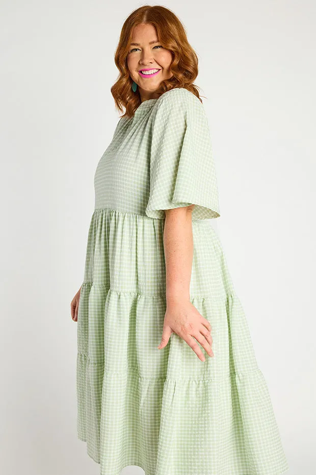 Birdie Gingham Green Dress