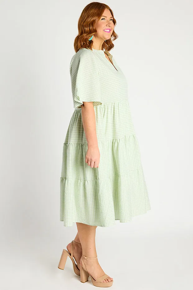 Birdie Gingham Green Dress