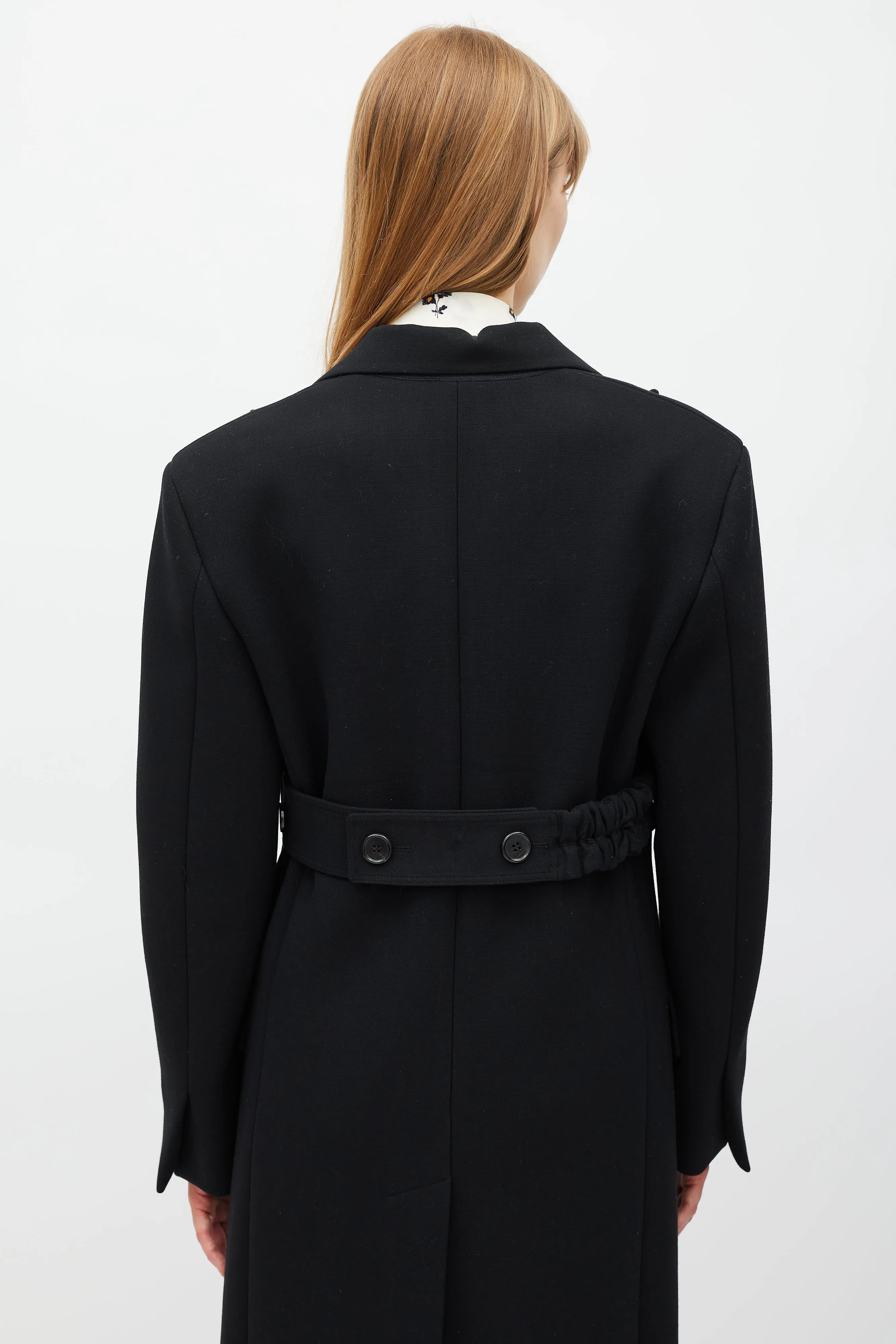 Black Satin Trim Coat