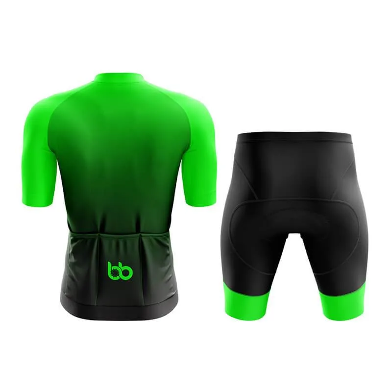 Black to Green Aero Cycling Kit