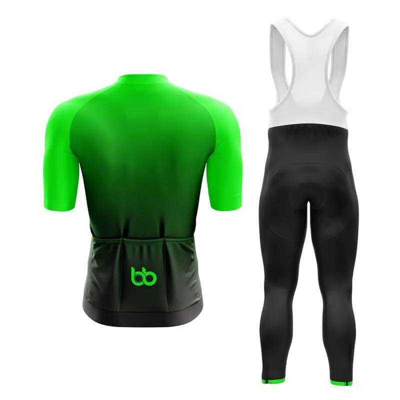 Black to Green Aero Cycling Kit