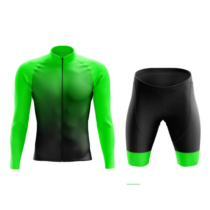 Black to Green Aero Cycling Kit