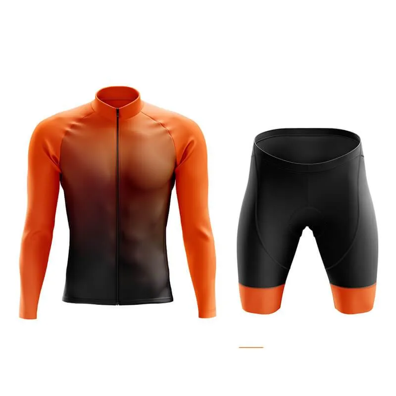 Black to Orange Aero Cycling Kit