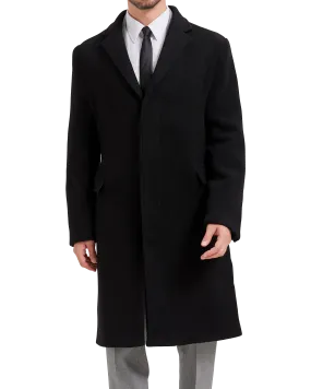 Black Wool Cashmere Bond Overcoat Black Lining