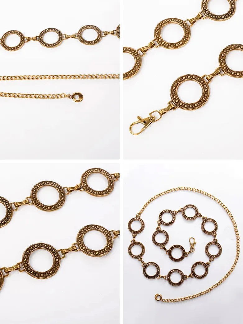 Boho Metal Chain 140cm Quick-Release Waist Belt