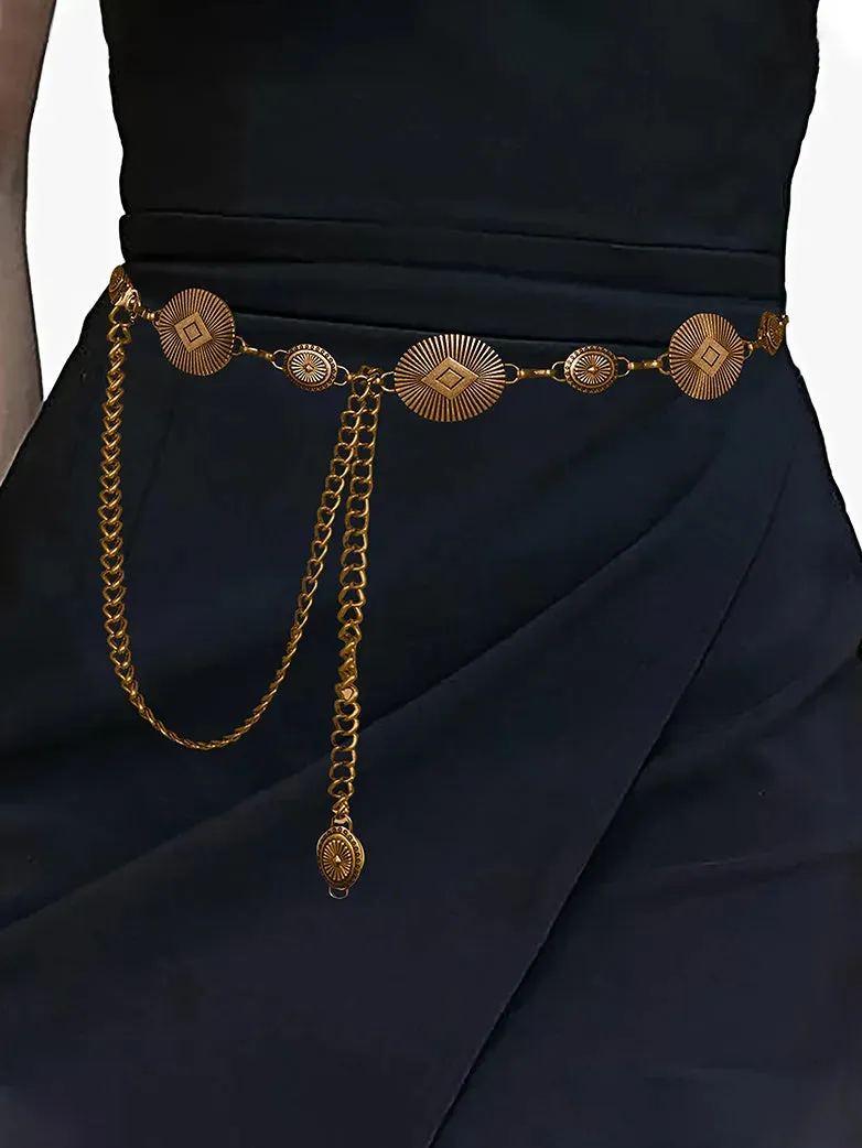 Boho Metal Chain 140cm Quick-Release Waist Belt