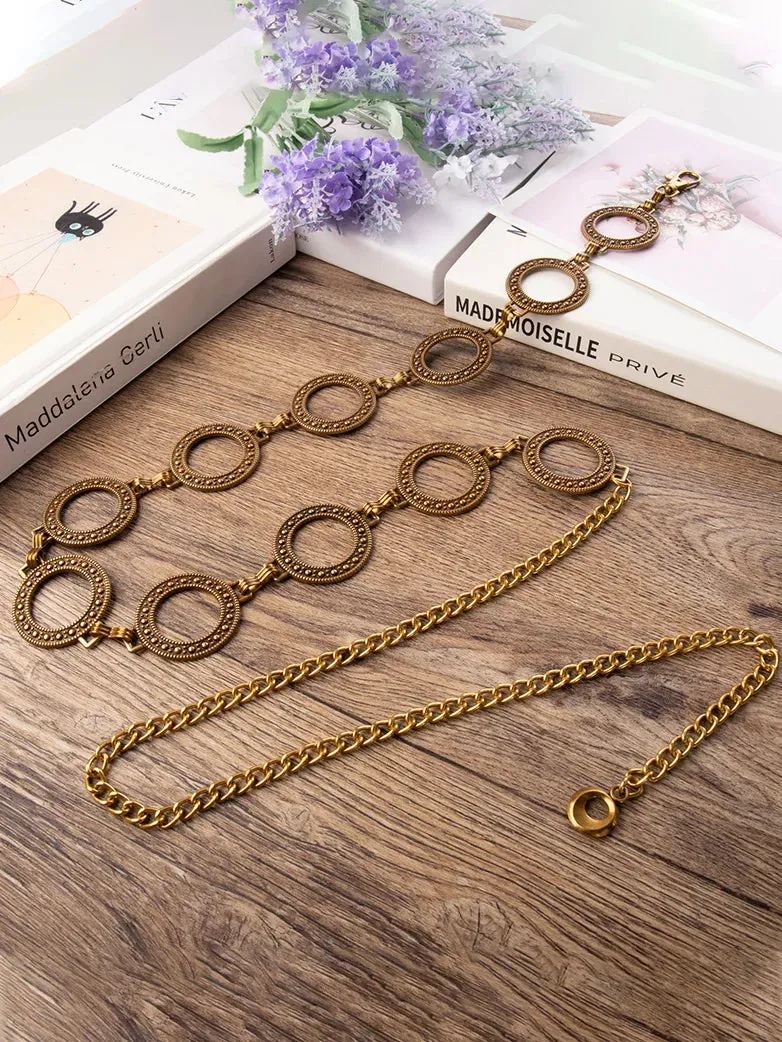 Boho Metal Chain 140cm Quick-Release Waist Belt