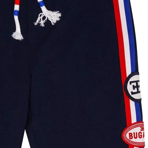 Boys Navy Striped Joggers