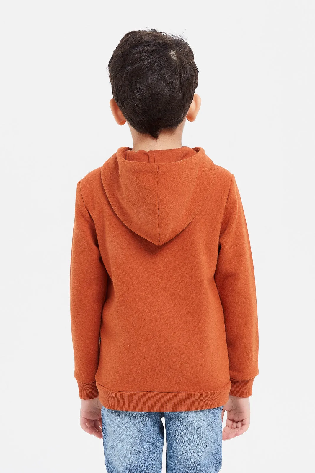 Boys Orange Hooded Sweatshirt