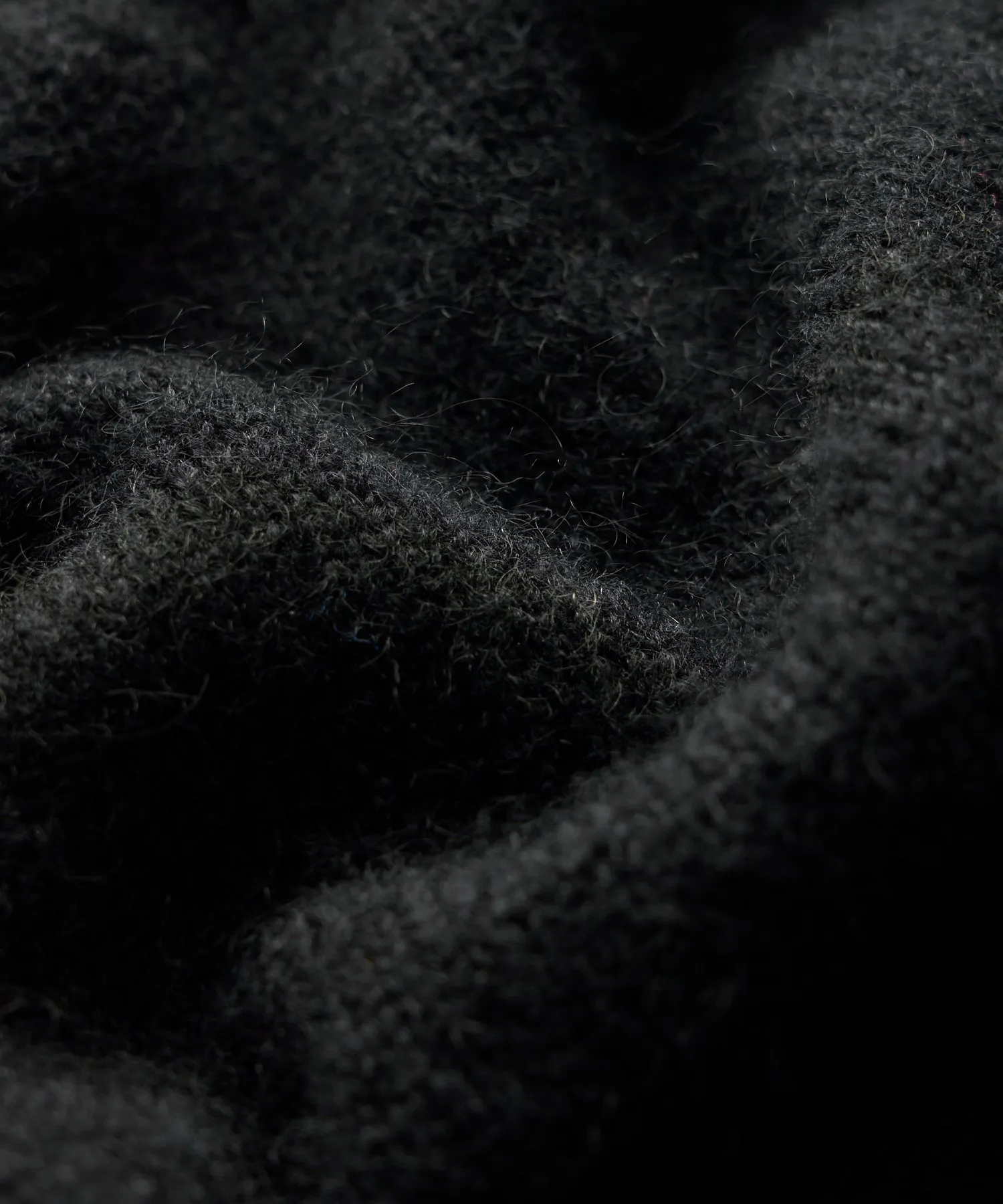 Brushed Mohair Crewneck Sweater in Black