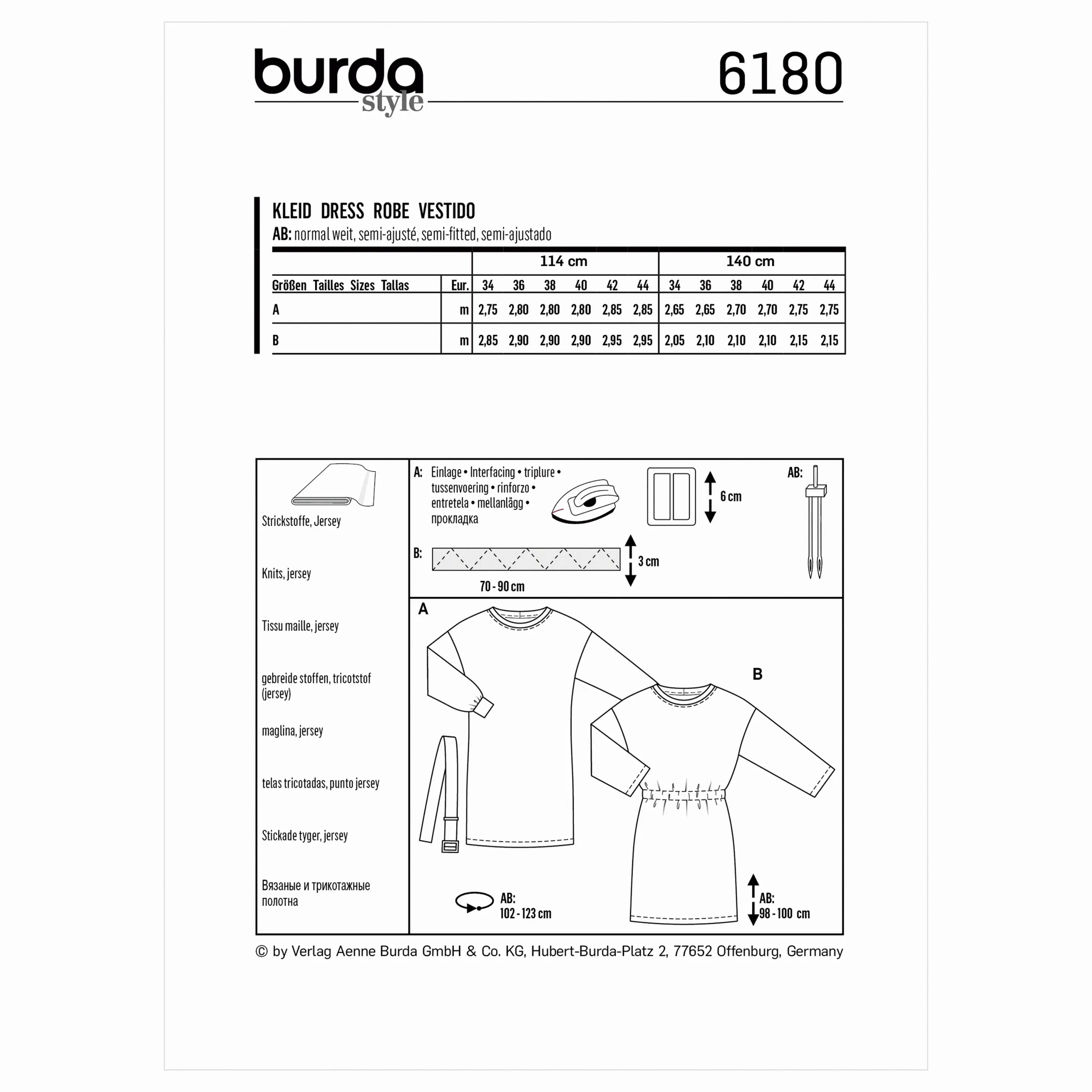 Burda Sweater Dress 6180