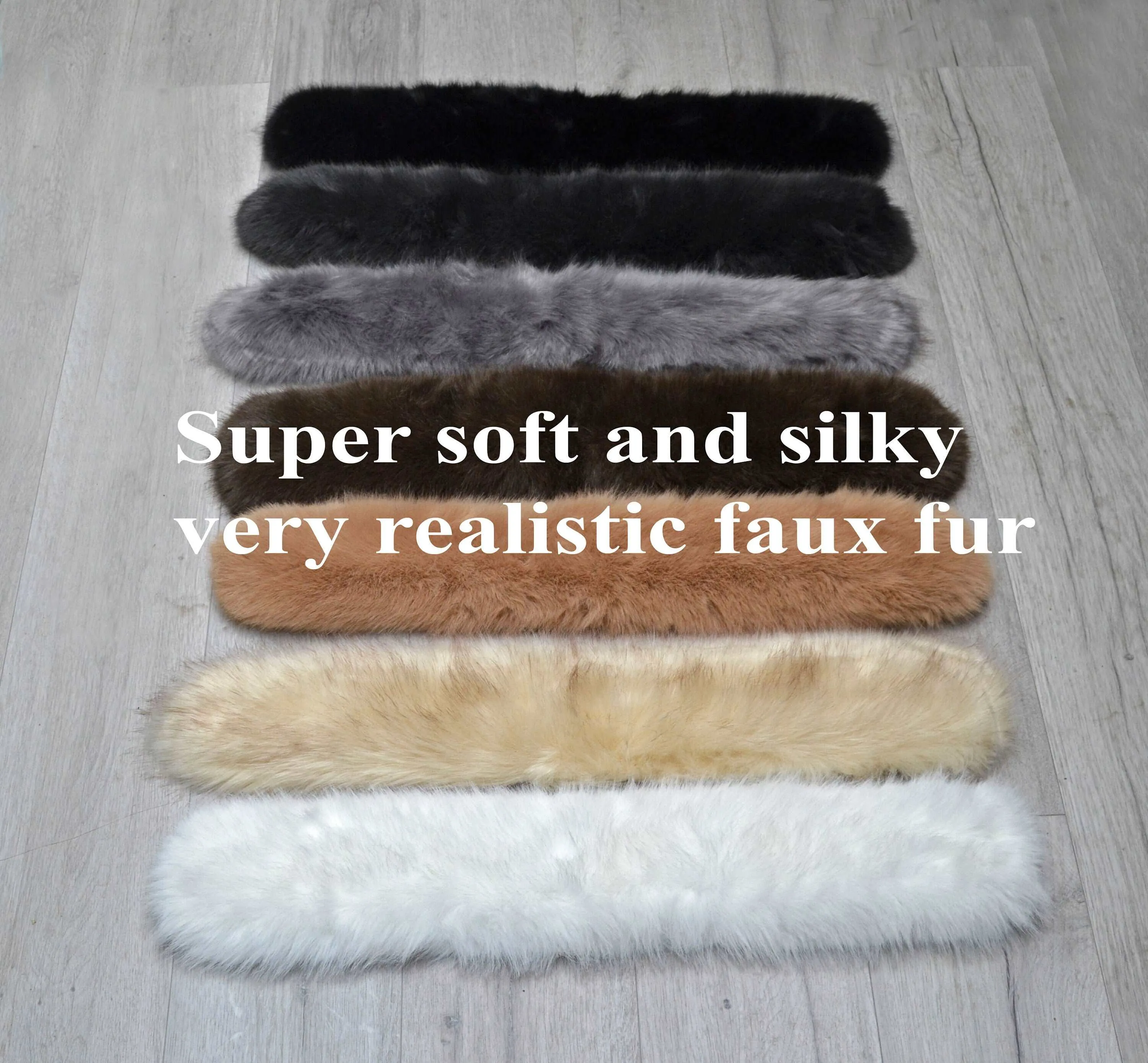 BY ORDER Extra Large Faux Fur Vegan Trim Hood 70 cm, Large Faux Fur Collar Trim, Faux Fox Fur, Fur Ruff, Faux Fur Hood, Fur Jacket, Real Fox