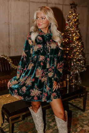 Call It Bliss Floral Velvet Mini Dress