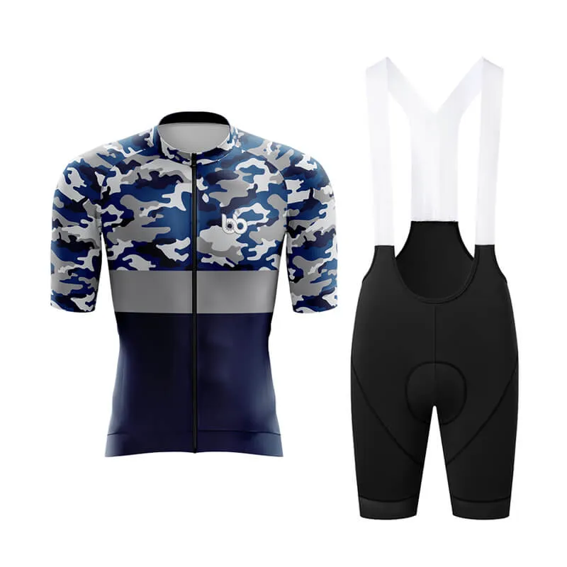 Camouflage Neck Aero Cycling Kit (V2) (Blue)