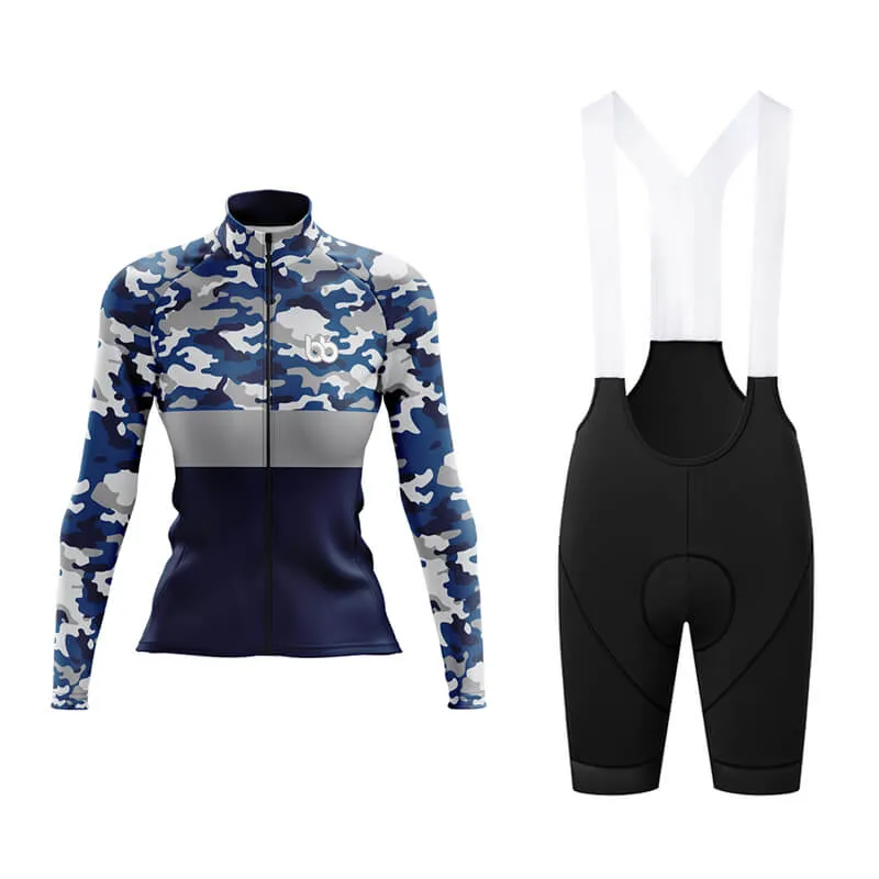 Camouflage Neck Aero Cycling Kit (V2) (Blue)