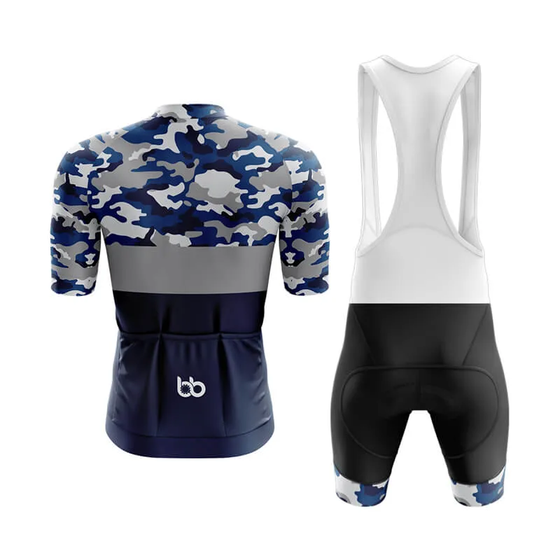 Camouflage Neck Aero Cycling Kit (V2) (Blue)