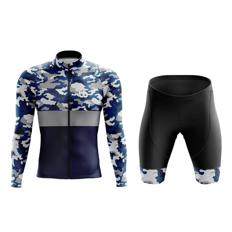 Camouflage Neck Aero Cycling Kit (V2) (Blue)