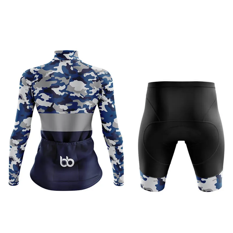 Camouflage Neck Aero Cycling Kit (V2) (Blue)