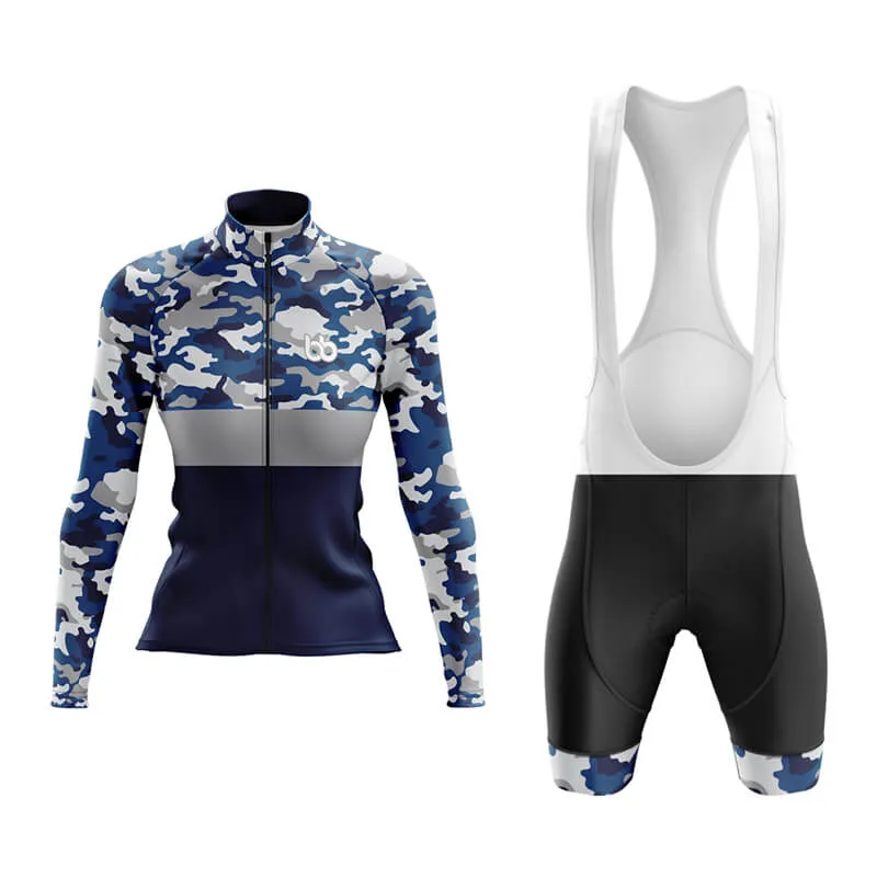 Camouflage Neck Aero Cycling Kit (V2) (Blue)