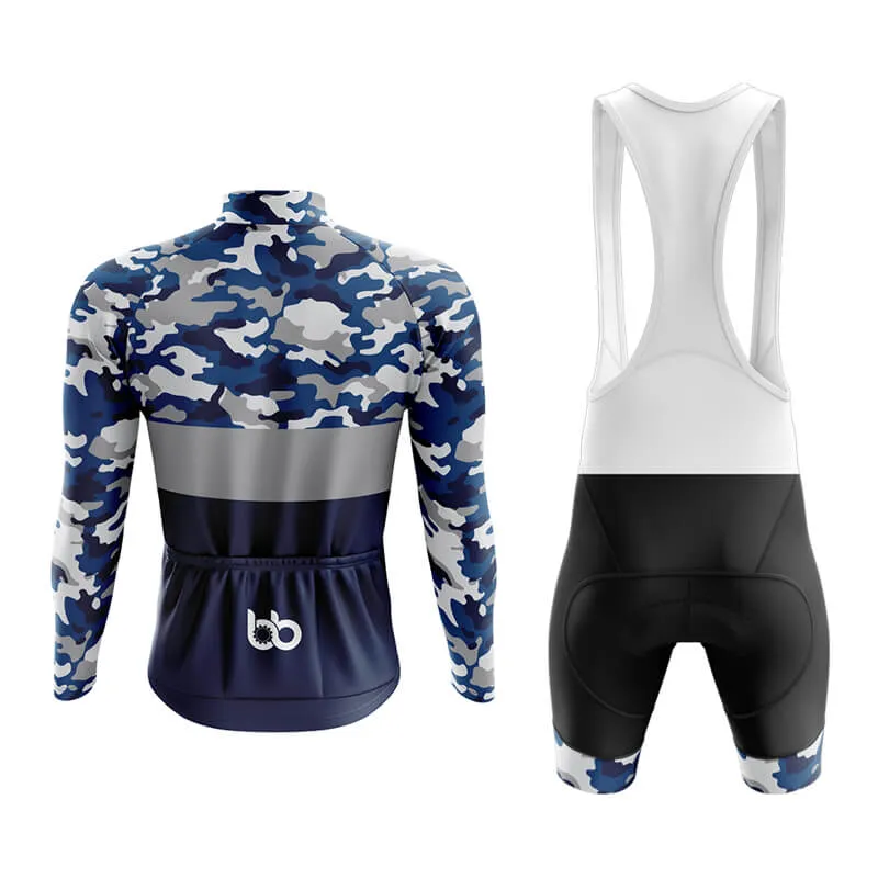 Camouflage Neck Aero Cycling Kit (V2) (Blue)