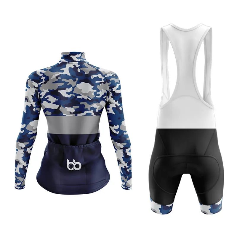 Camouflage Neck Aero Cycling Kit (V2) (Blue)